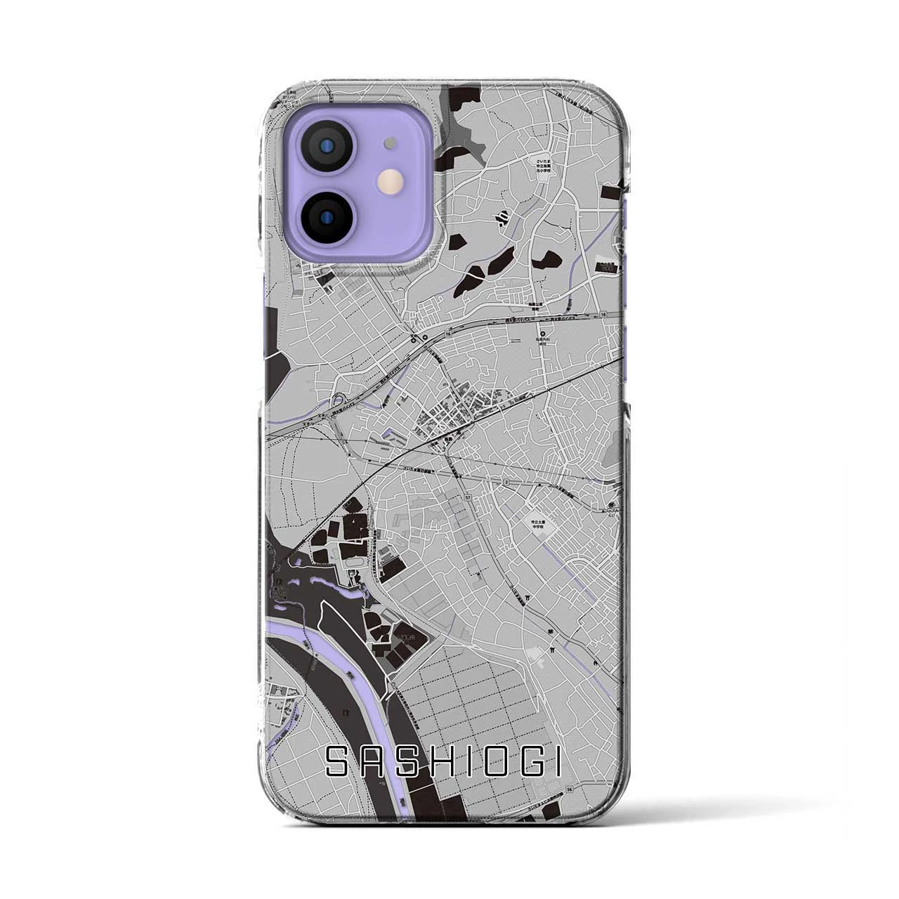 【指扇(埼玉県)】地図柄iPhoneケース(クリアタイプ)