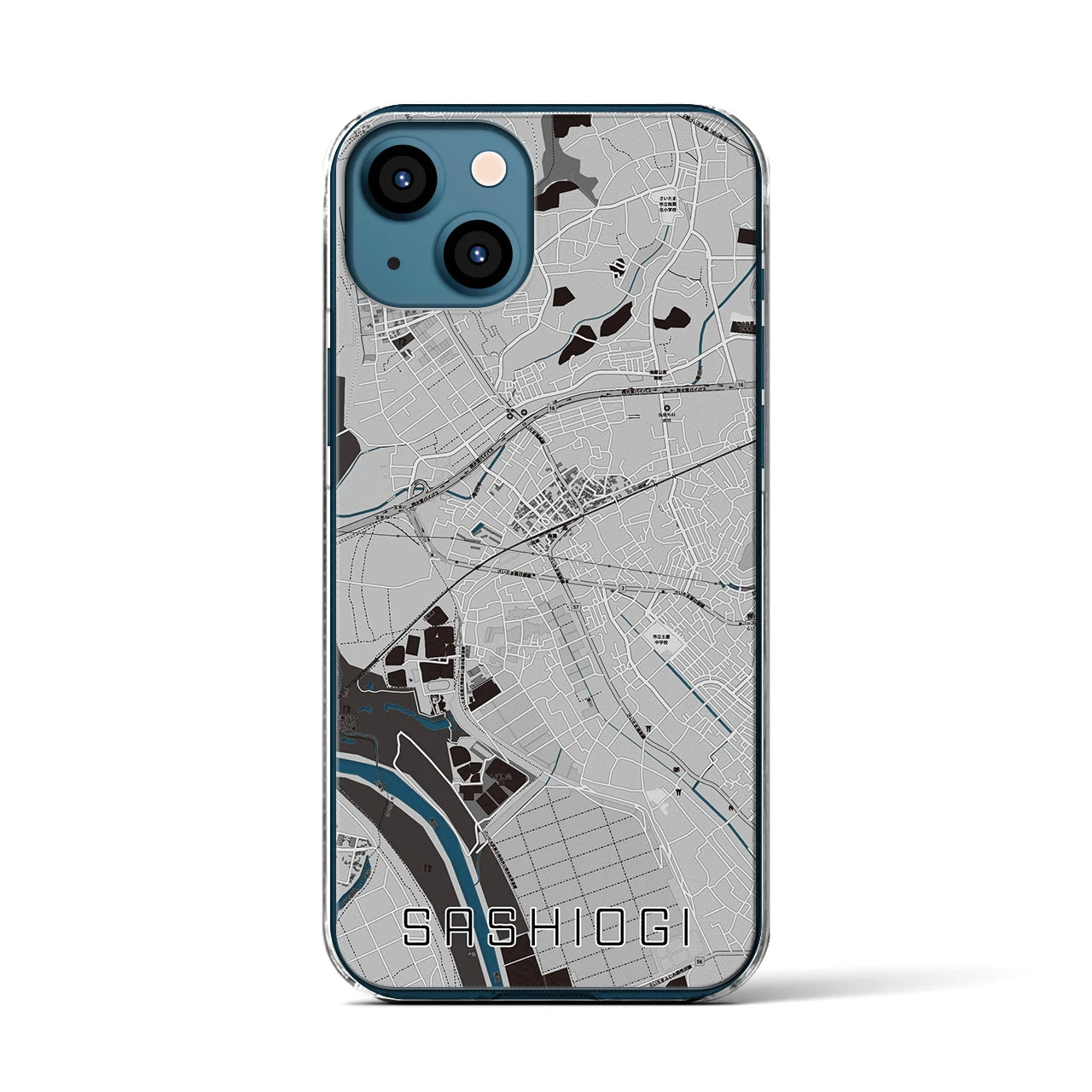 【指扇(埼玉県)】地図柄iPhoneケース(クリアタイプ)