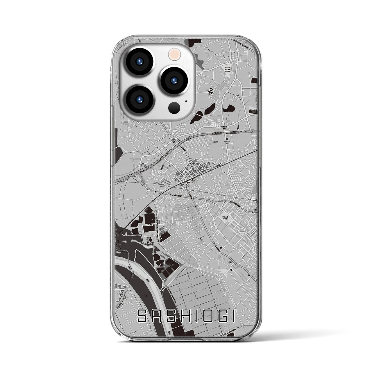 【指扇(埼玉県)】地図柄iPhoneケース(クリアタイプ)