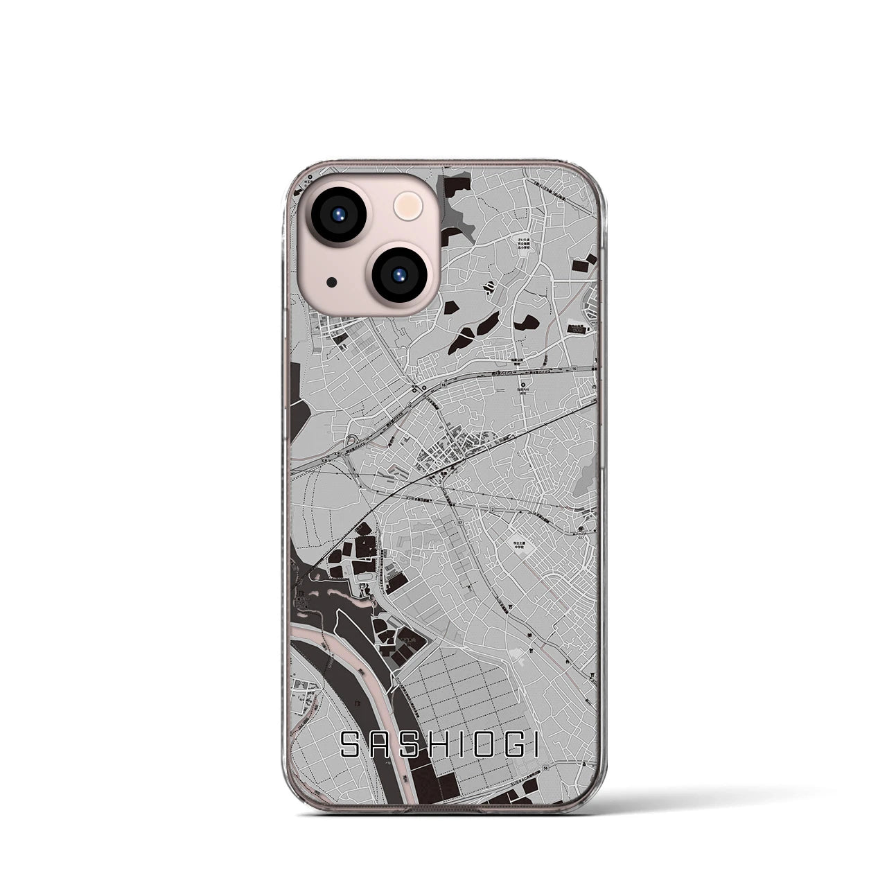 【指扇(埼玉県)】地図柄iPhoneケース(クリアタイプ)