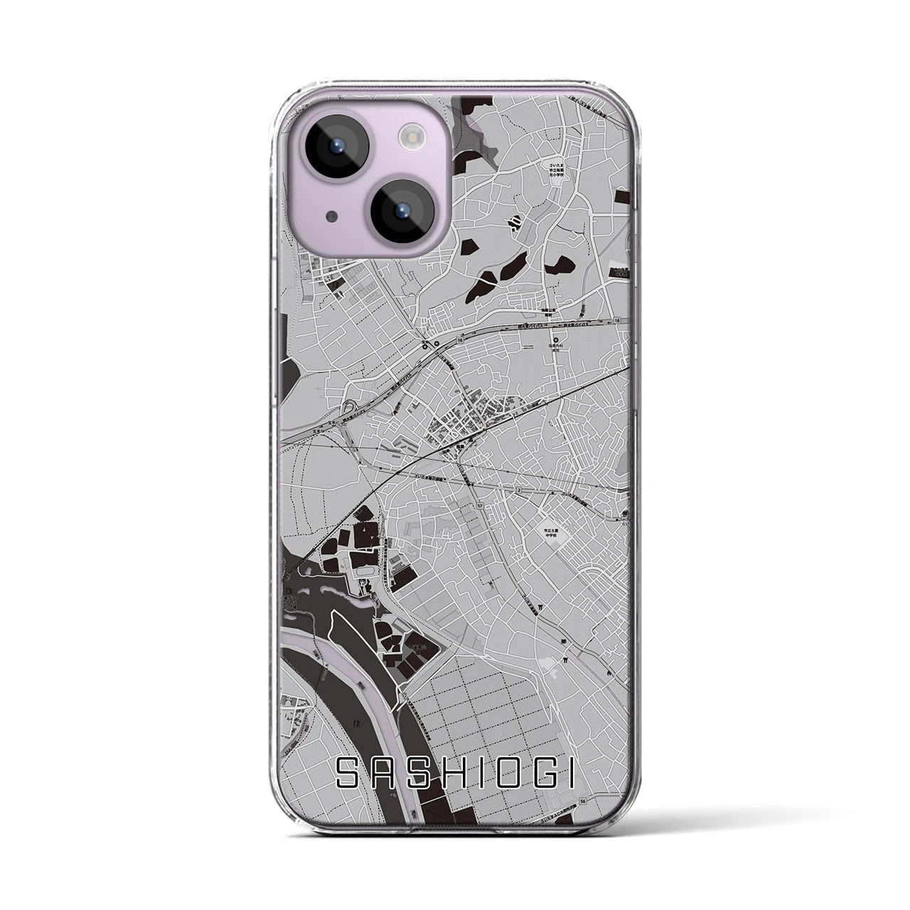 【指扇(埼玉県)】地図柄iPhoneケース(クリアタイプ)