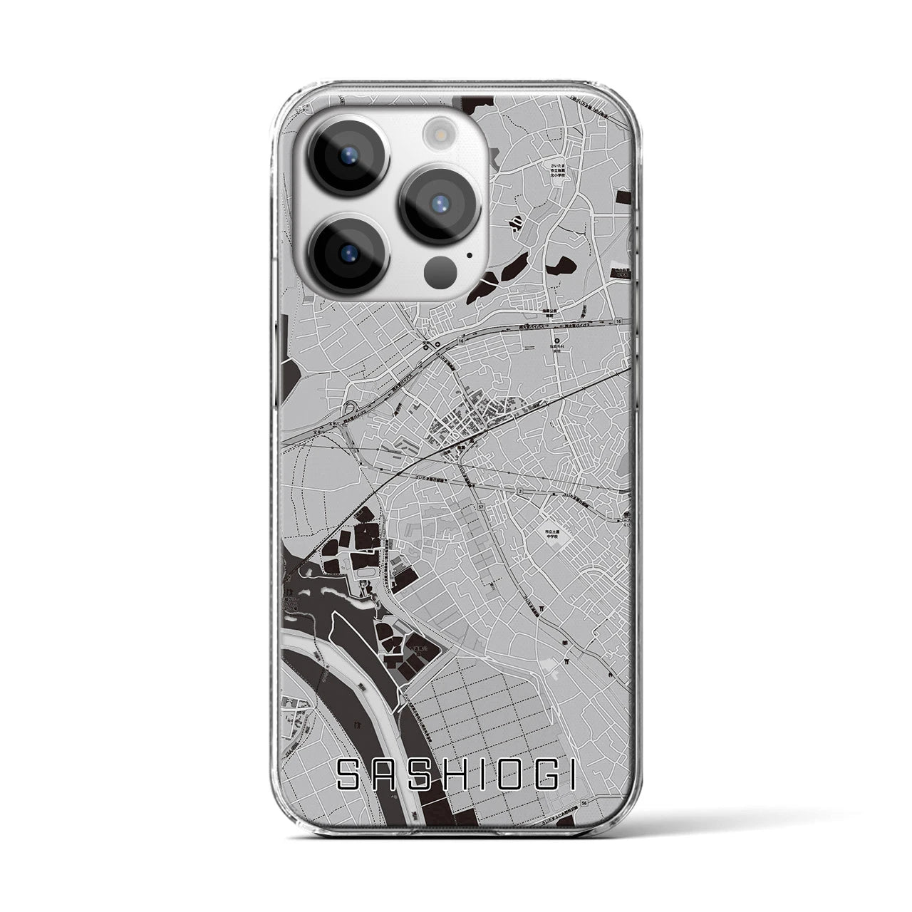 【指扇(埼玉県)】地図柄iPhoneケース(クリアタイプ)