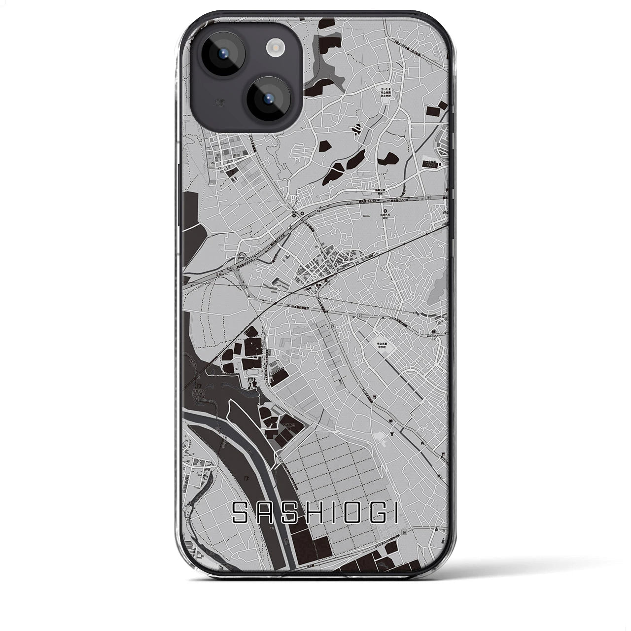 【指扇(埼玉県)】地図柄iPhoneケース(クリアタイプ)