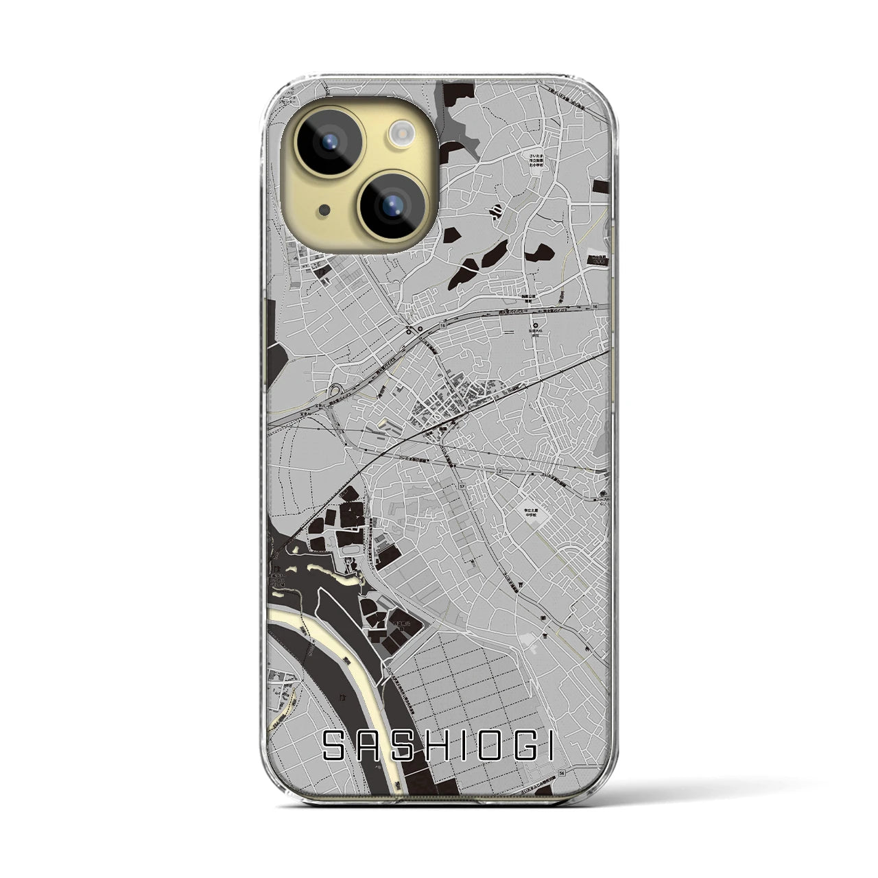 【指扇(埼玉県)】地図柄iPhoneケース(クリアタイプ)