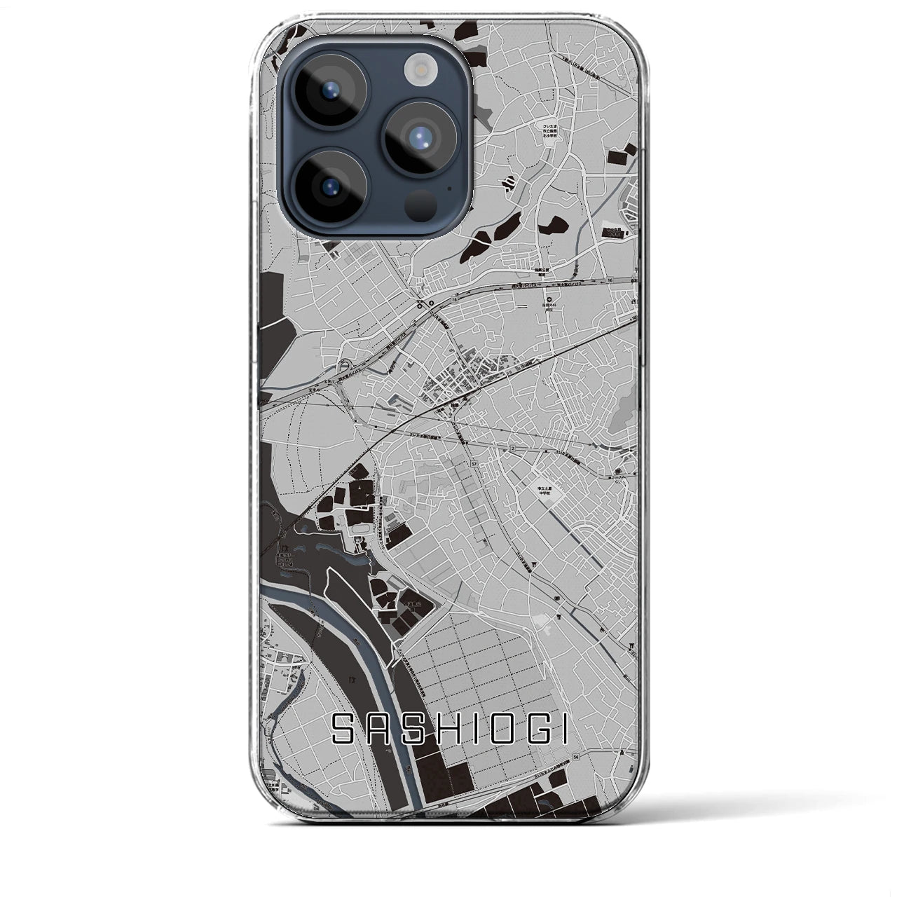 【指扇(埼玉県)】地図柄iPhoneケース(クリアタイプ)