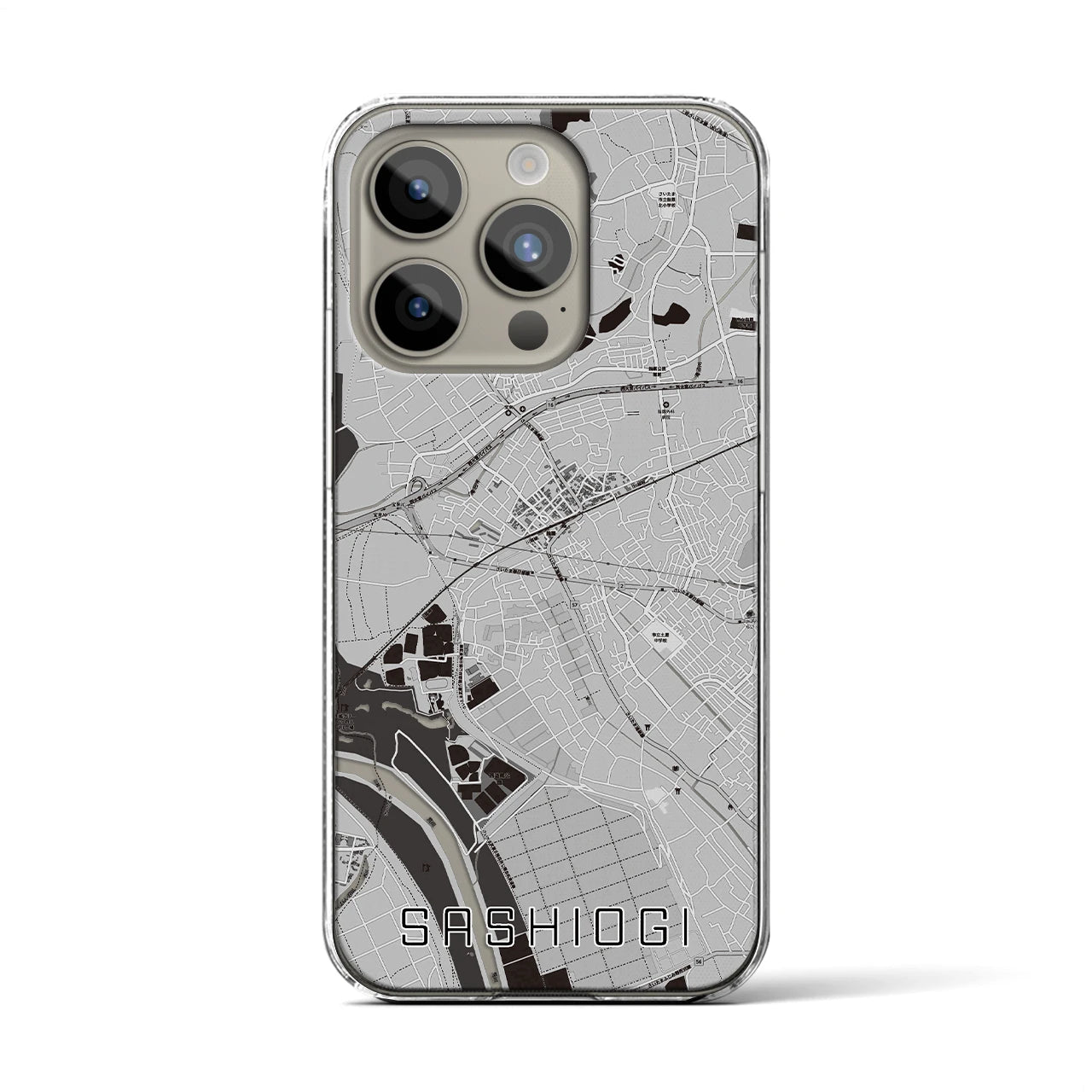 【指扇(埼玉県)】地図柄iPhoneケース(クリアタイプ)