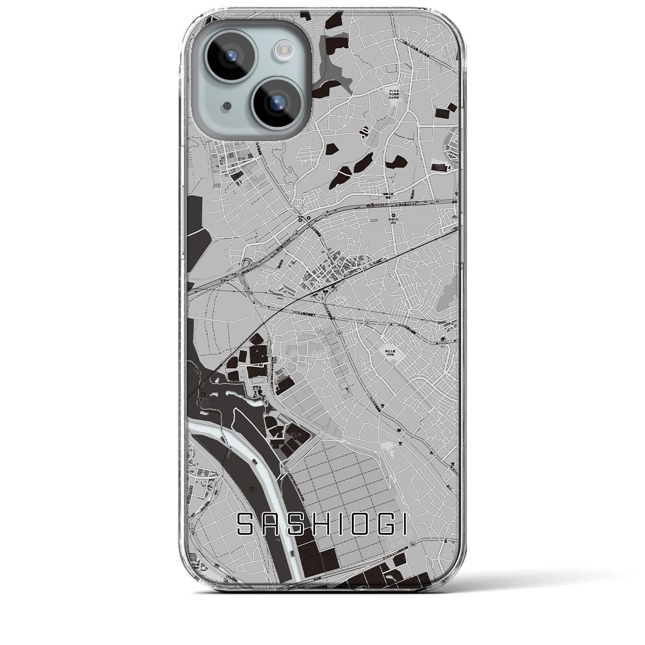 【指扇(埼玉県)】地図柄iPhoneケース(クリアタイプ)