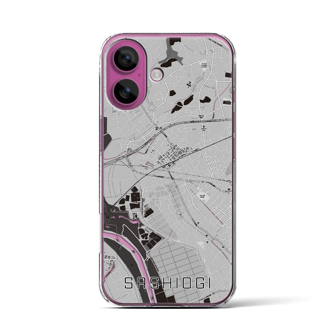 【指扇(埼玉県)】地図柄iPhoneケース(クリアタイプ)