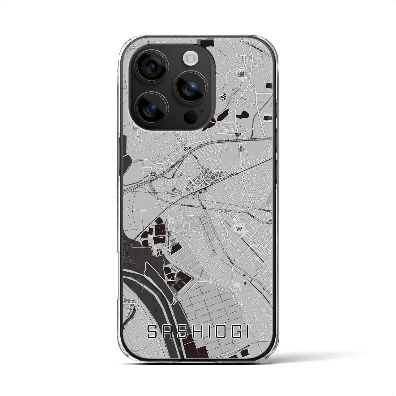 【指扇(埼玉県)】地図柄iPhoneケース(クリアタイプ)