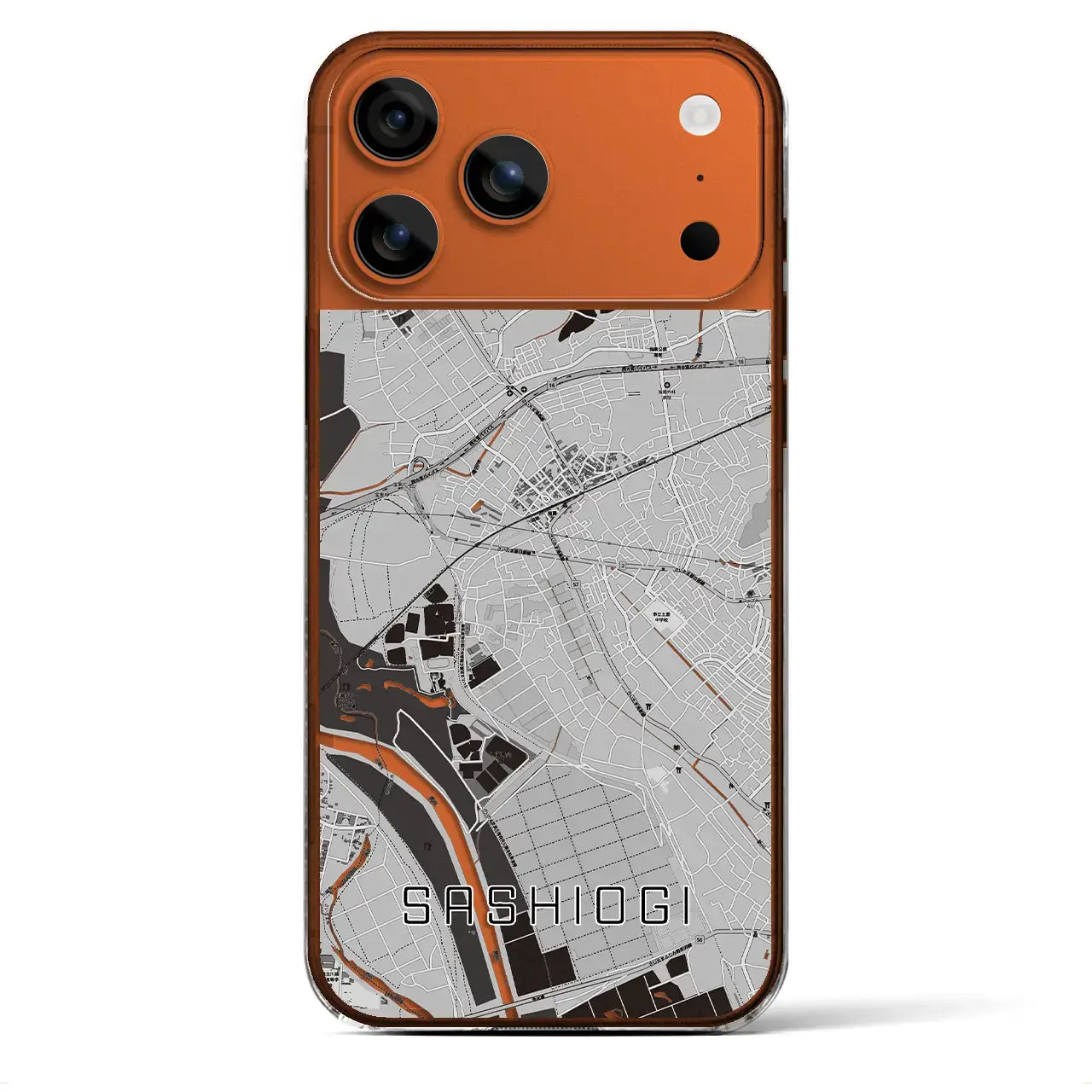 【指扇(埼玉県)】地図柄iPhoneケース(クリアタイプ)モノトーン・iPhone 17 Pro Max 用