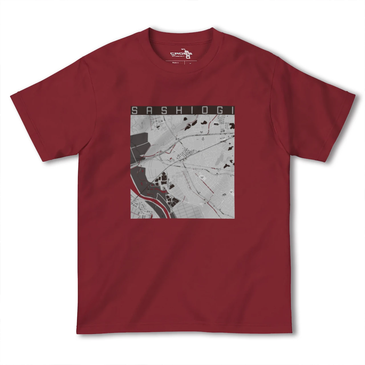 【指扇(埼玉県)】地図柄ヘビーウェイトTシャツ