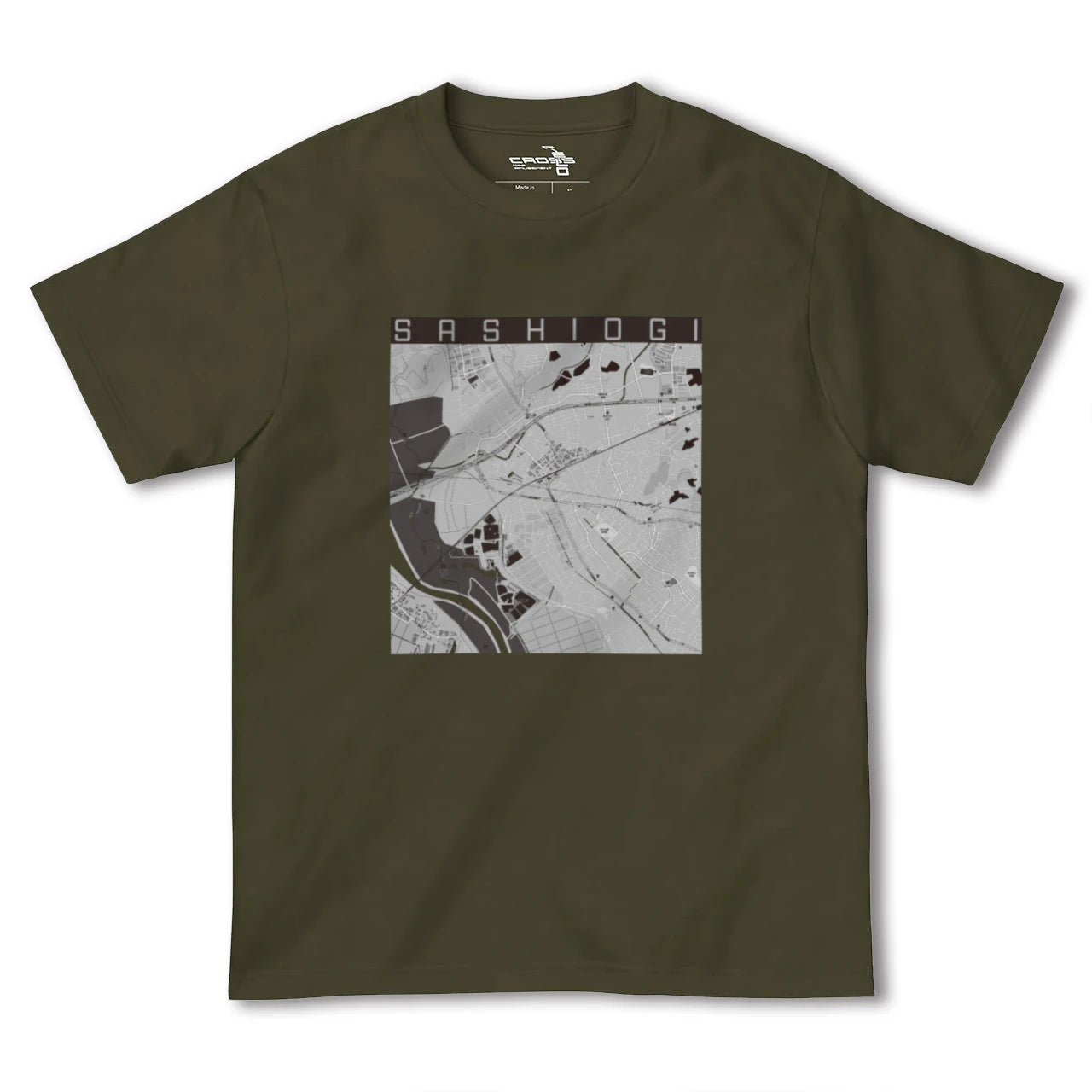 【指扇(埼玉県)】地図柄ヘビーウェイトTシャツ