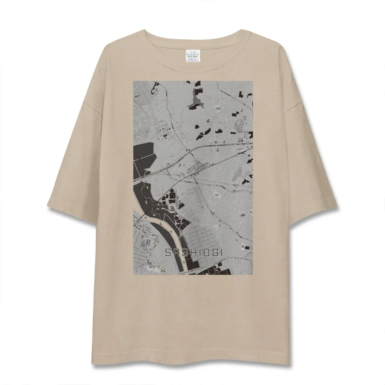 【指扇(埼玉県)】地図柄ビッグシルエットTシャツ