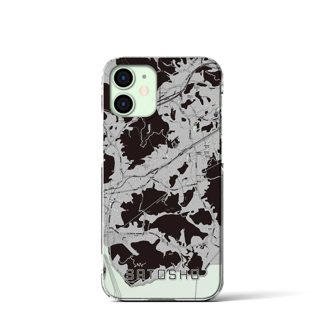 【里庄(岡山県)】地図柄iPhoneケース(クリアタイプ)