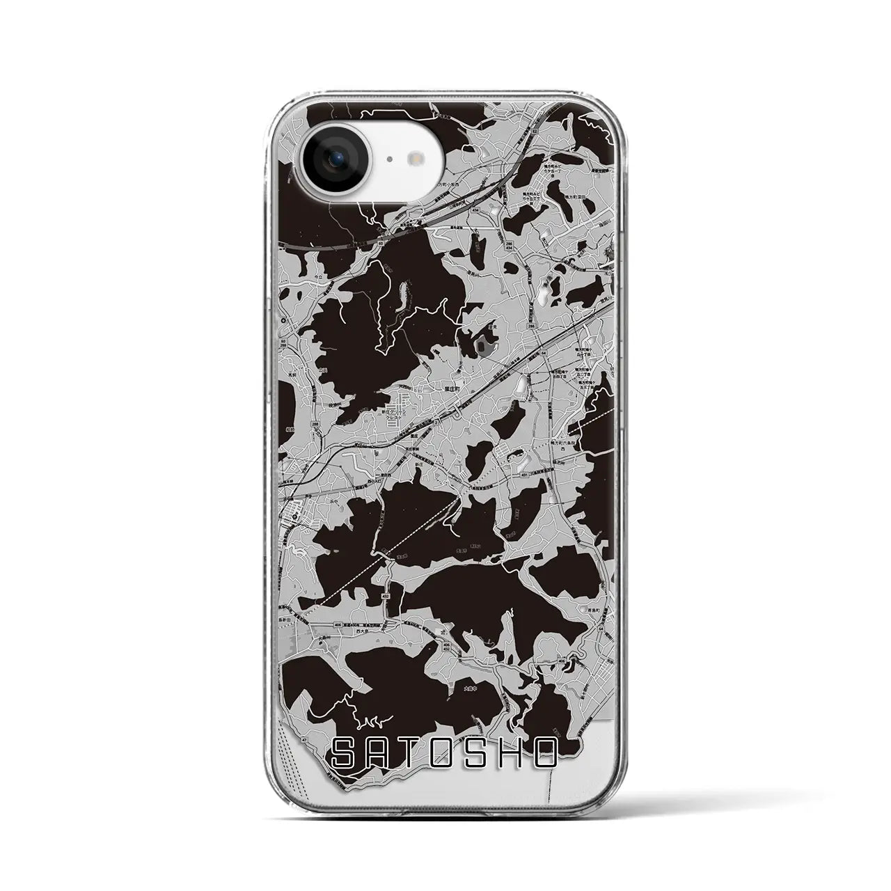 【里庄(岡山県)】地図柄iPhoneケース(クリアタイプ)