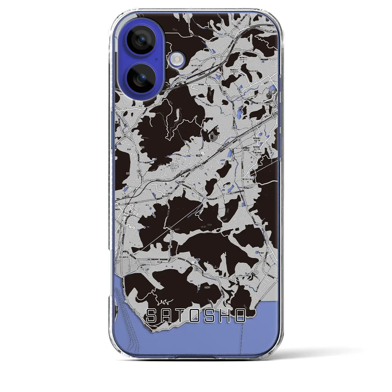 【里庄(岡山県)】地図柄iPhoneケース(クリアタイプ)