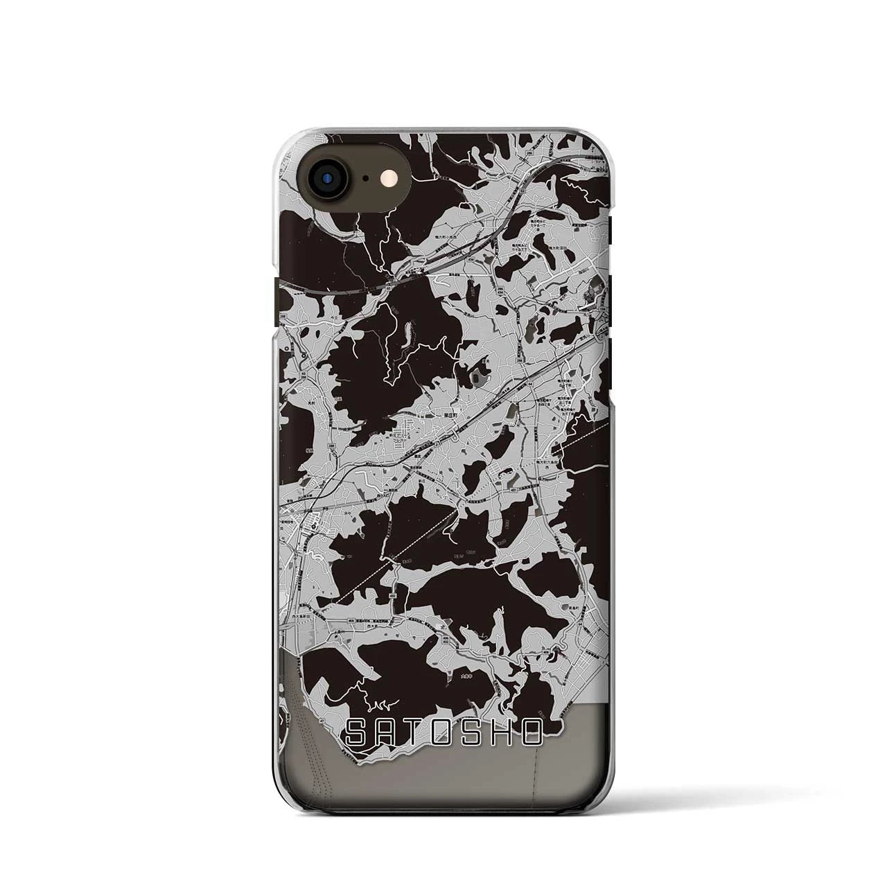 【里庄(岡山県)】地図柄iPhoneケース(クリアタイプ)