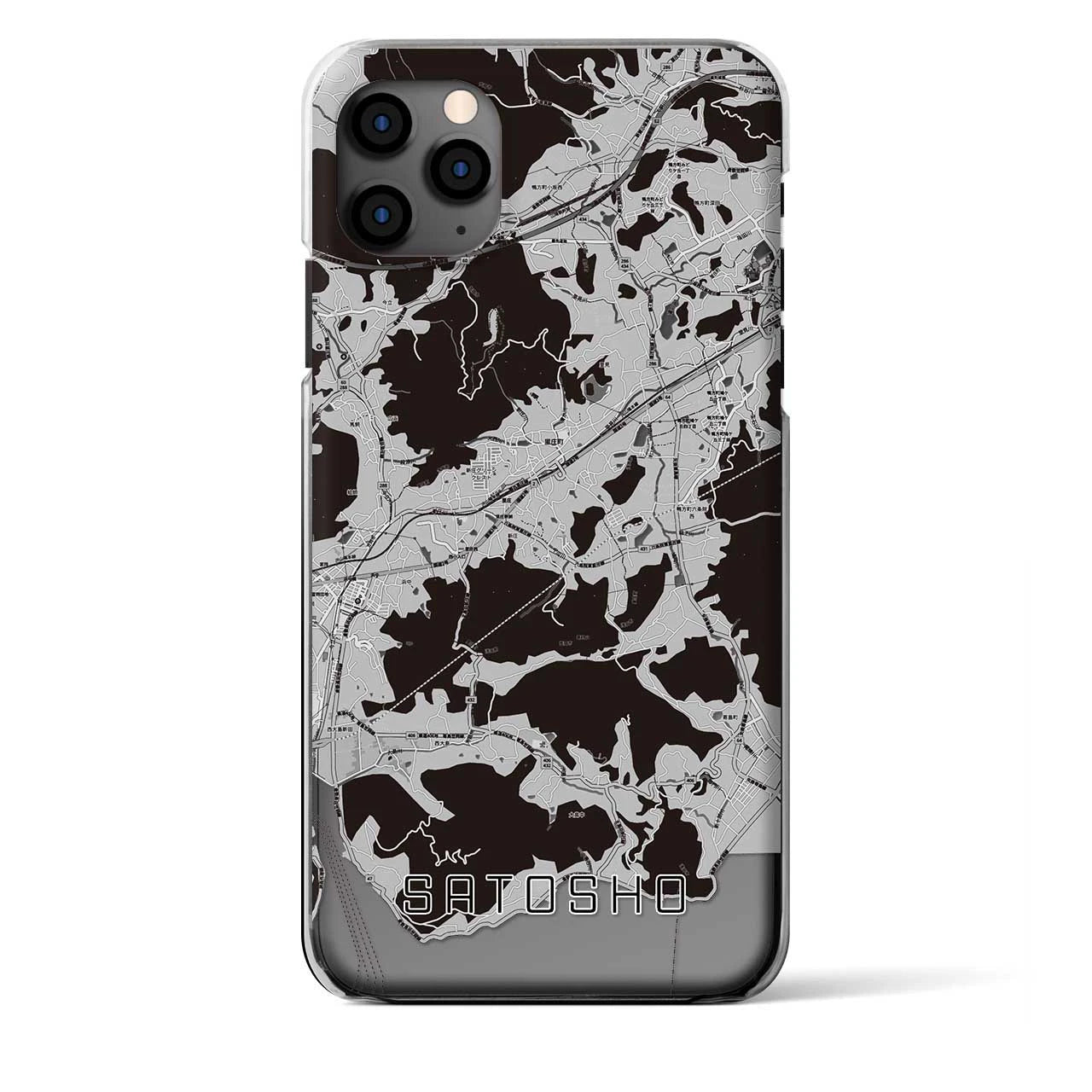 【里庄(岡山県)】地図柄iPhoneケース(クリアタイプ)