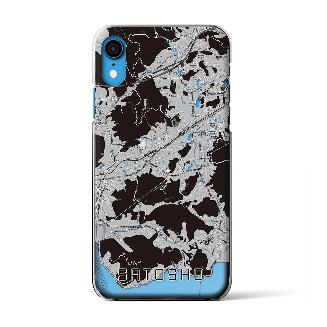 【里庄(岡山県)】地図柄iPhoneケース(クリアタイプ)