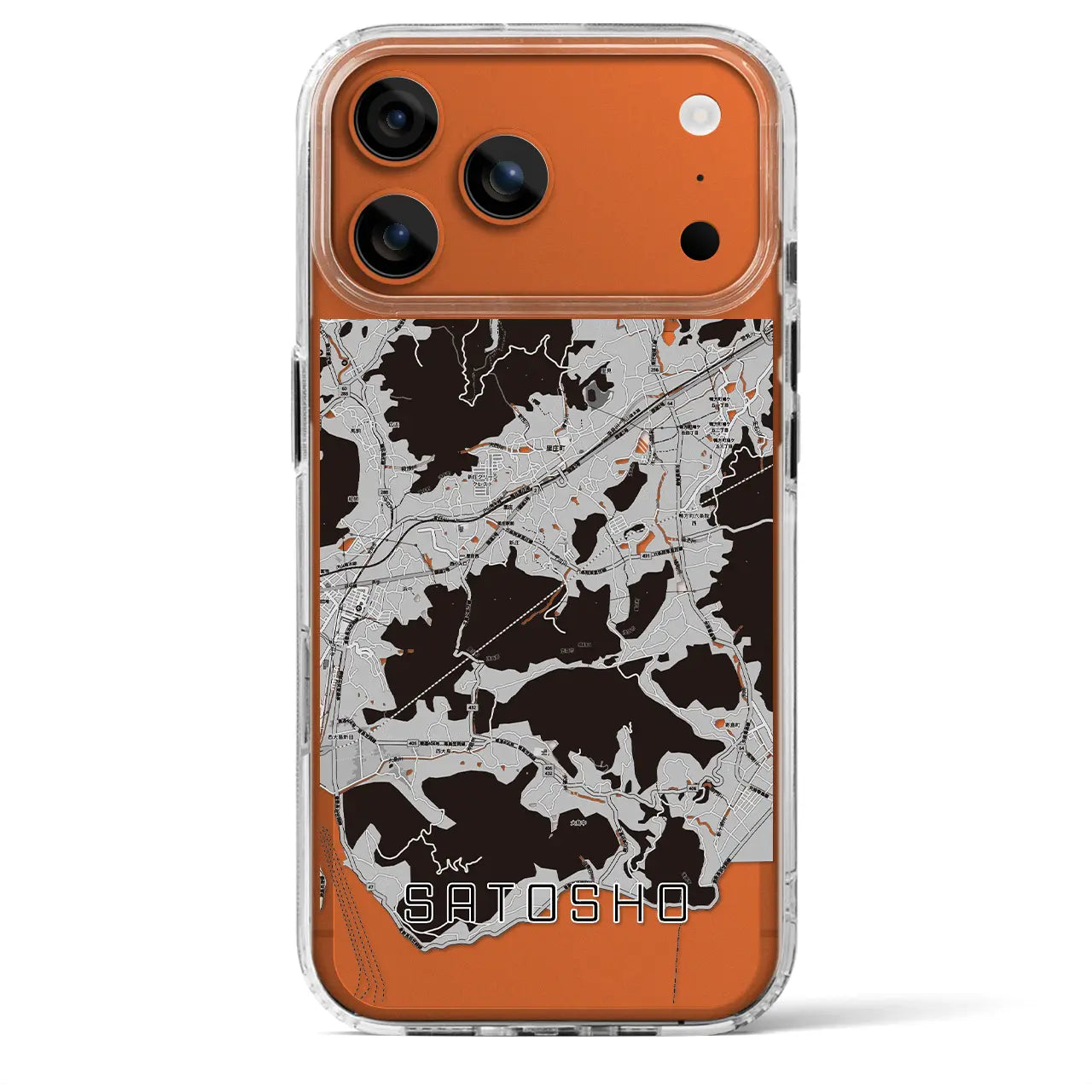 【里庄(岡山県)】地図柄iPhoneケース(MagSafeタイプ)