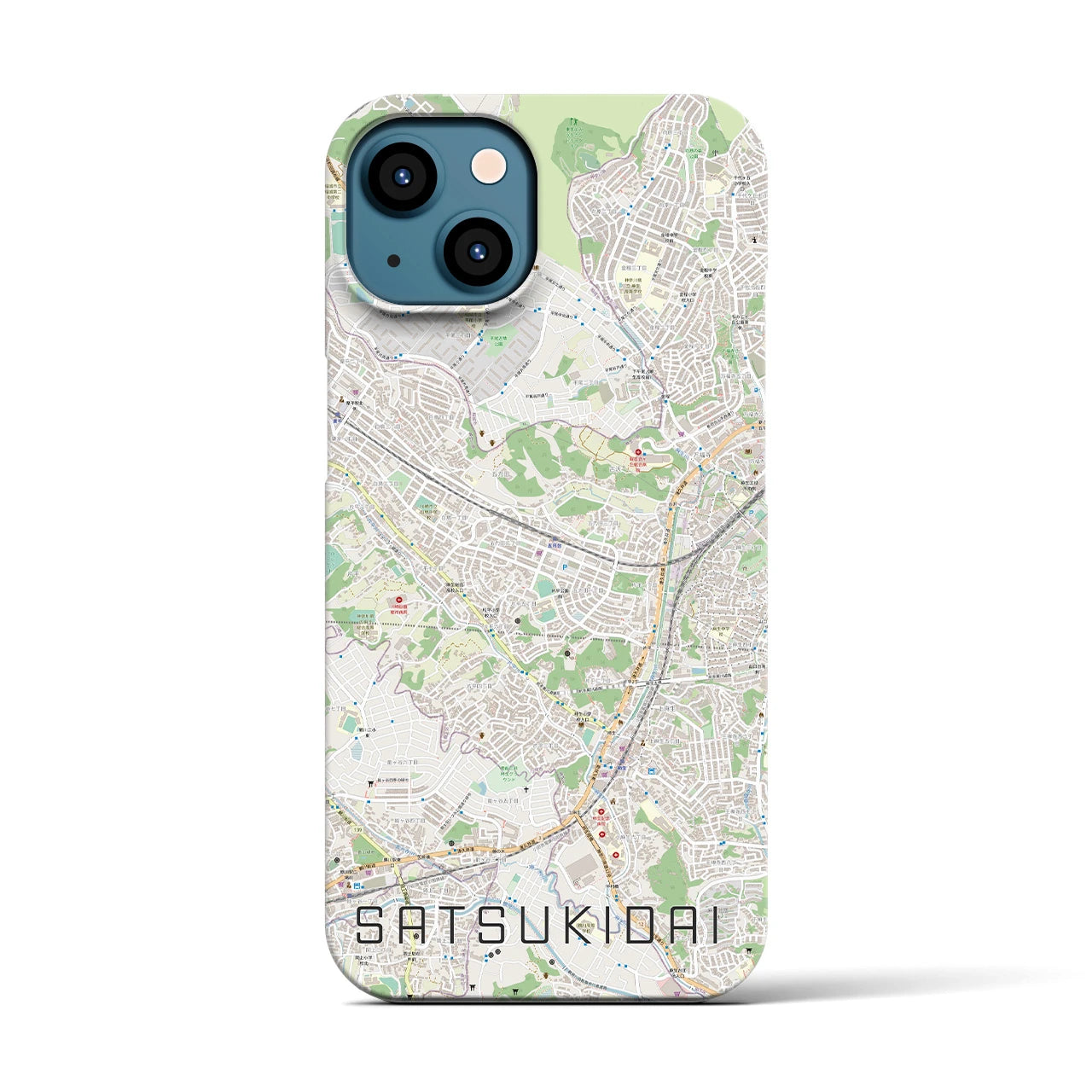 【五月台(神奈川県)】地図柄iPhoneケース(バックカバータイプ)