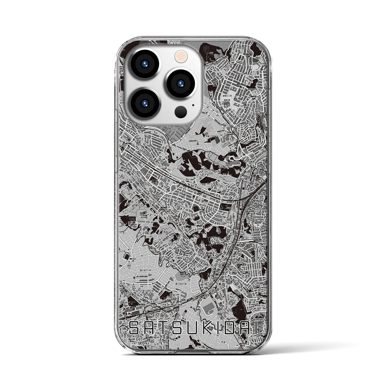 【五月台(神奈川県)】地図柄iPhoneケース(クリアタイプ)