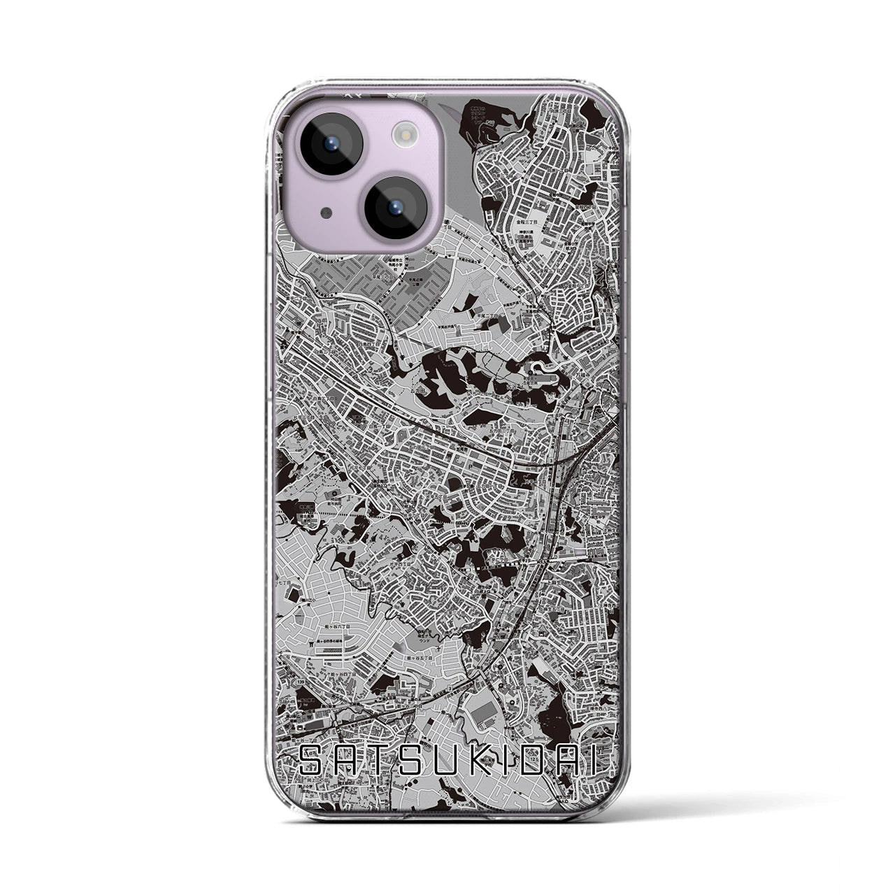 【五月台(神奈川県)】地図柄iPhoneケース(クリアタイプ)