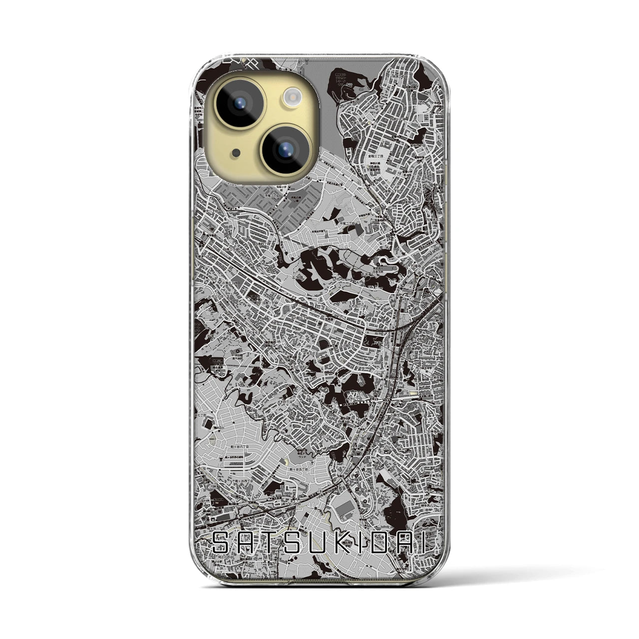 【五月台(神奈川県)】地図柄iPhoneケース(クリアタイプ)