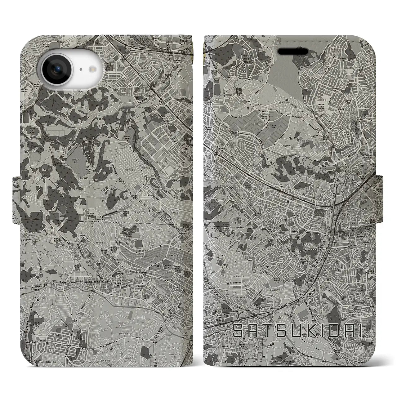 【五月台(神奈川県)】地図柄iPhoneケース(手帳タイプ)