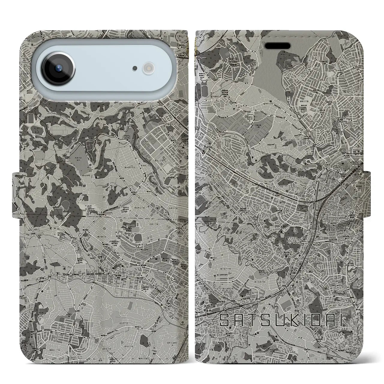 【五月台(神奈川県)】地図柄iPhoneケース(手帳タイプ)