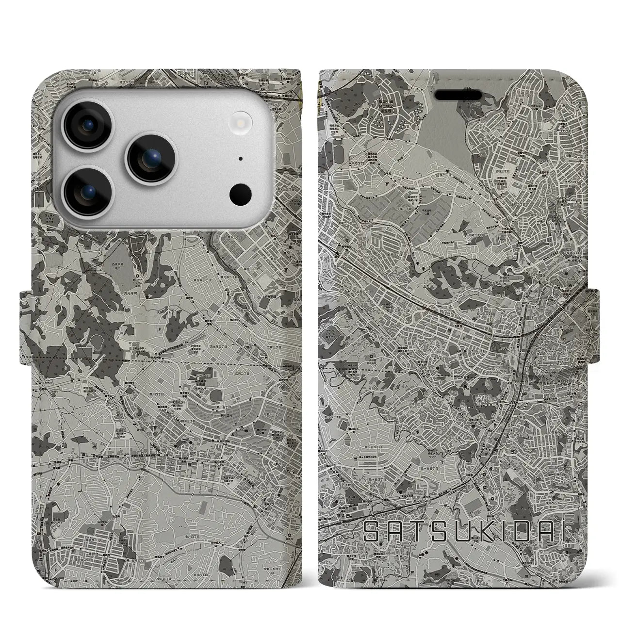 【五月台(神奈川県)】地図柄iPhoneケース(手帳タイプ)