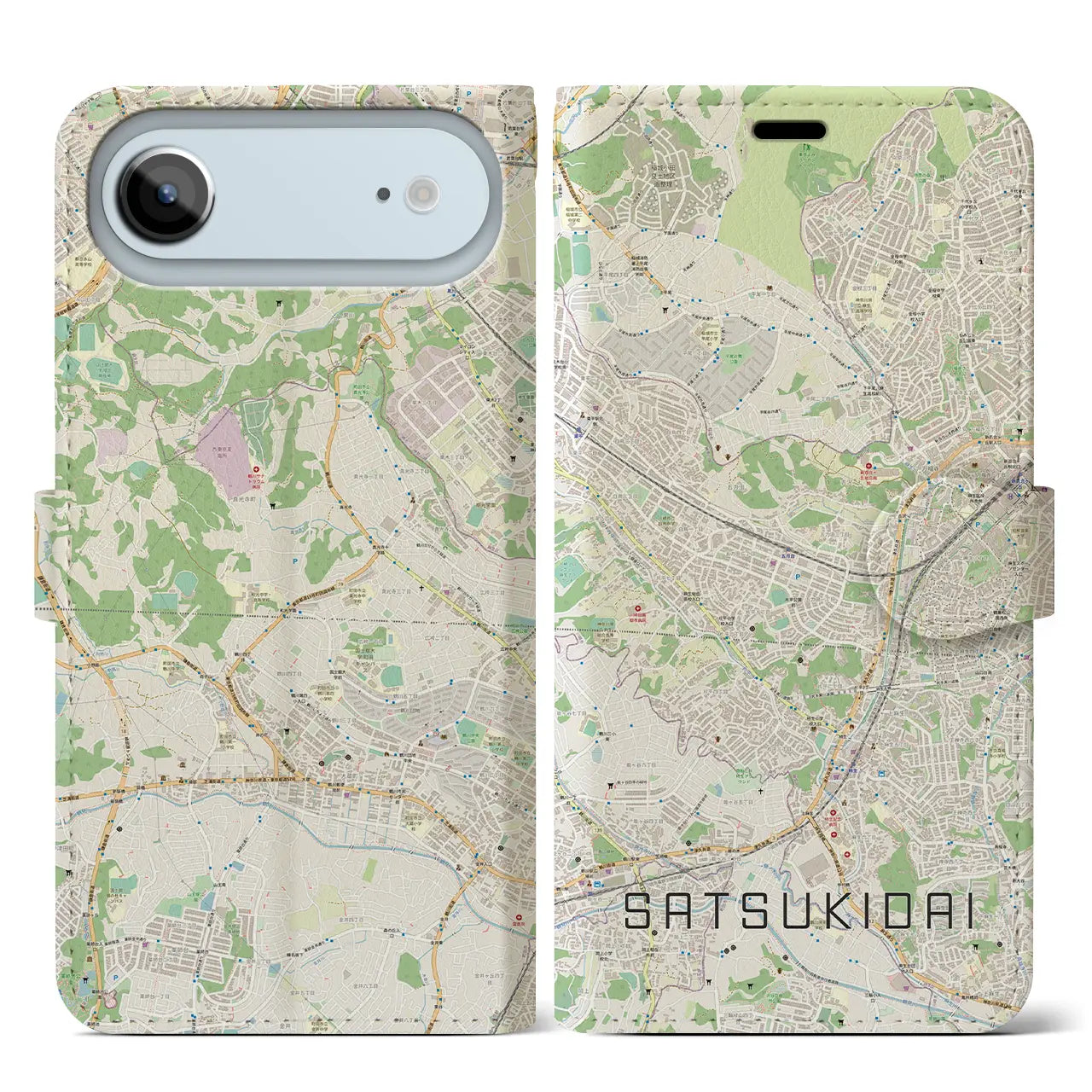 【五月台(神奈川県)】地図柄iPhoneケース(手帳タイプ)