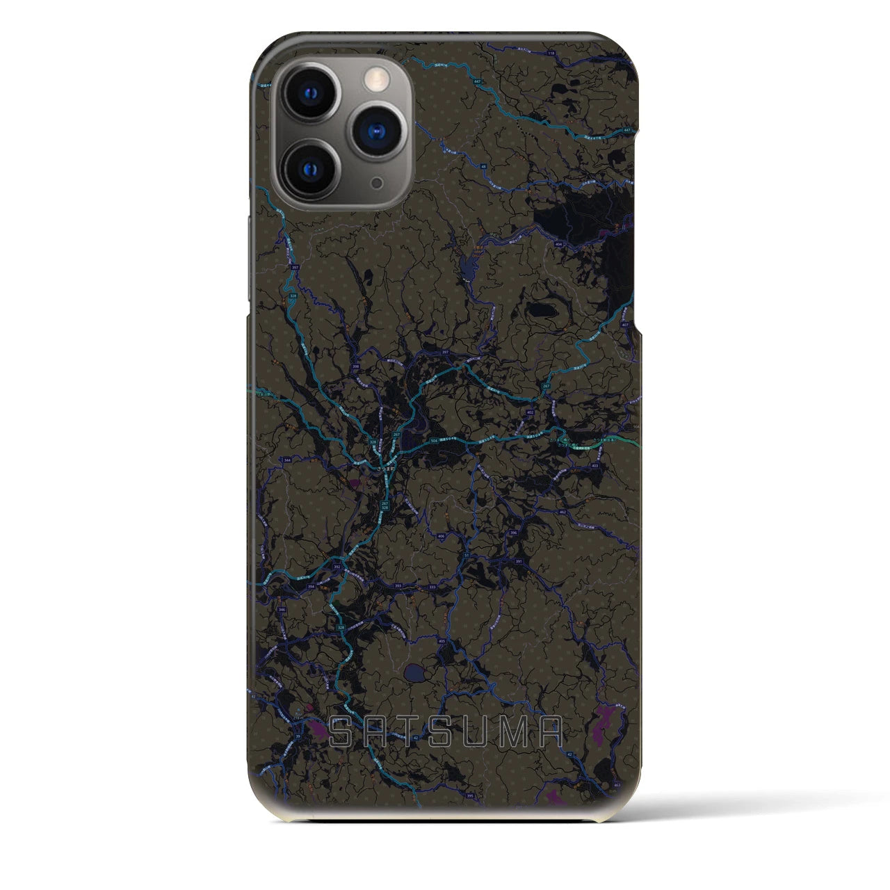 【さつま(鹿児島県)】地図柄iPhoneケース(バックカバータイプ)