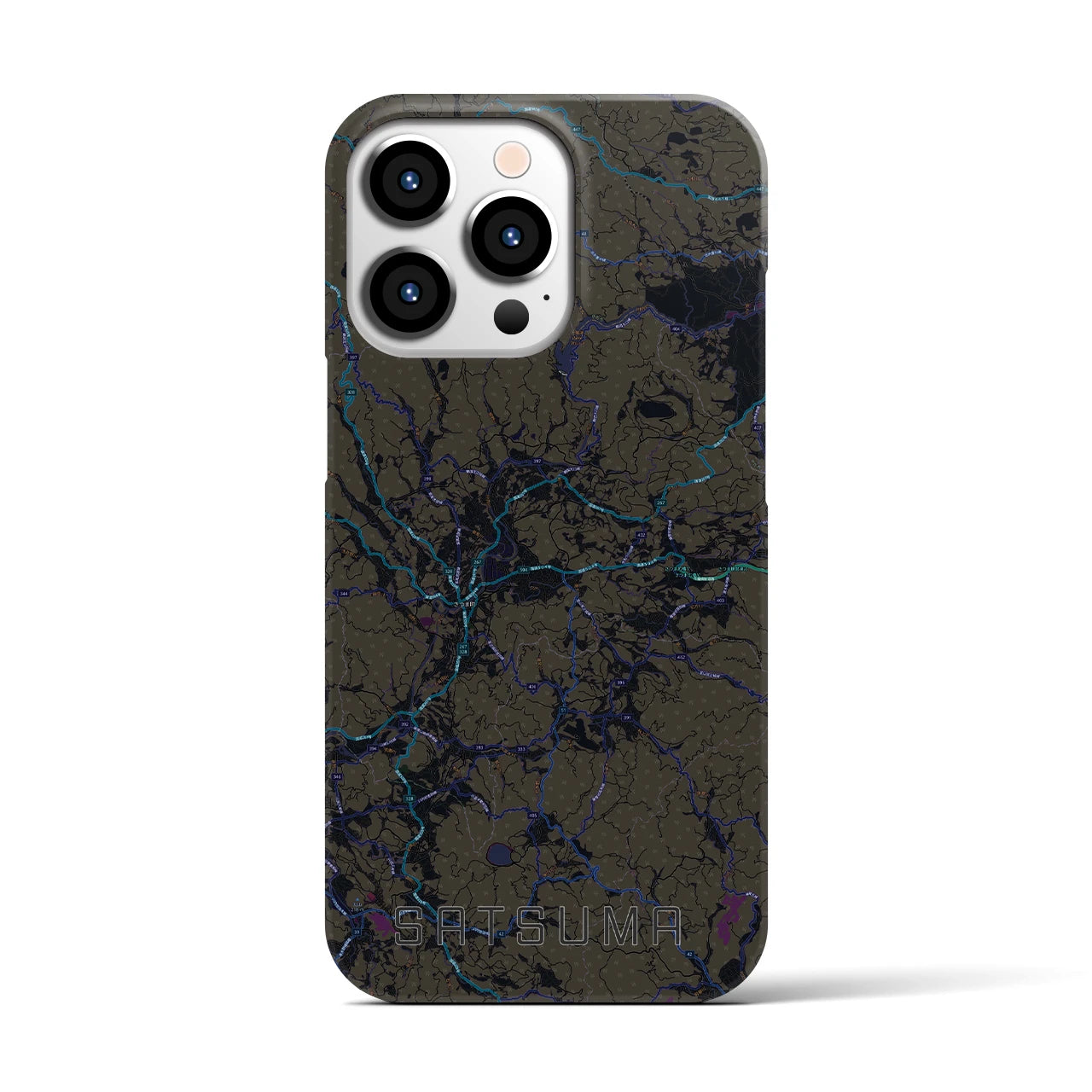 【さつま(鹿児島県)】地図柄iPhoneケース(バックカバータイプ)