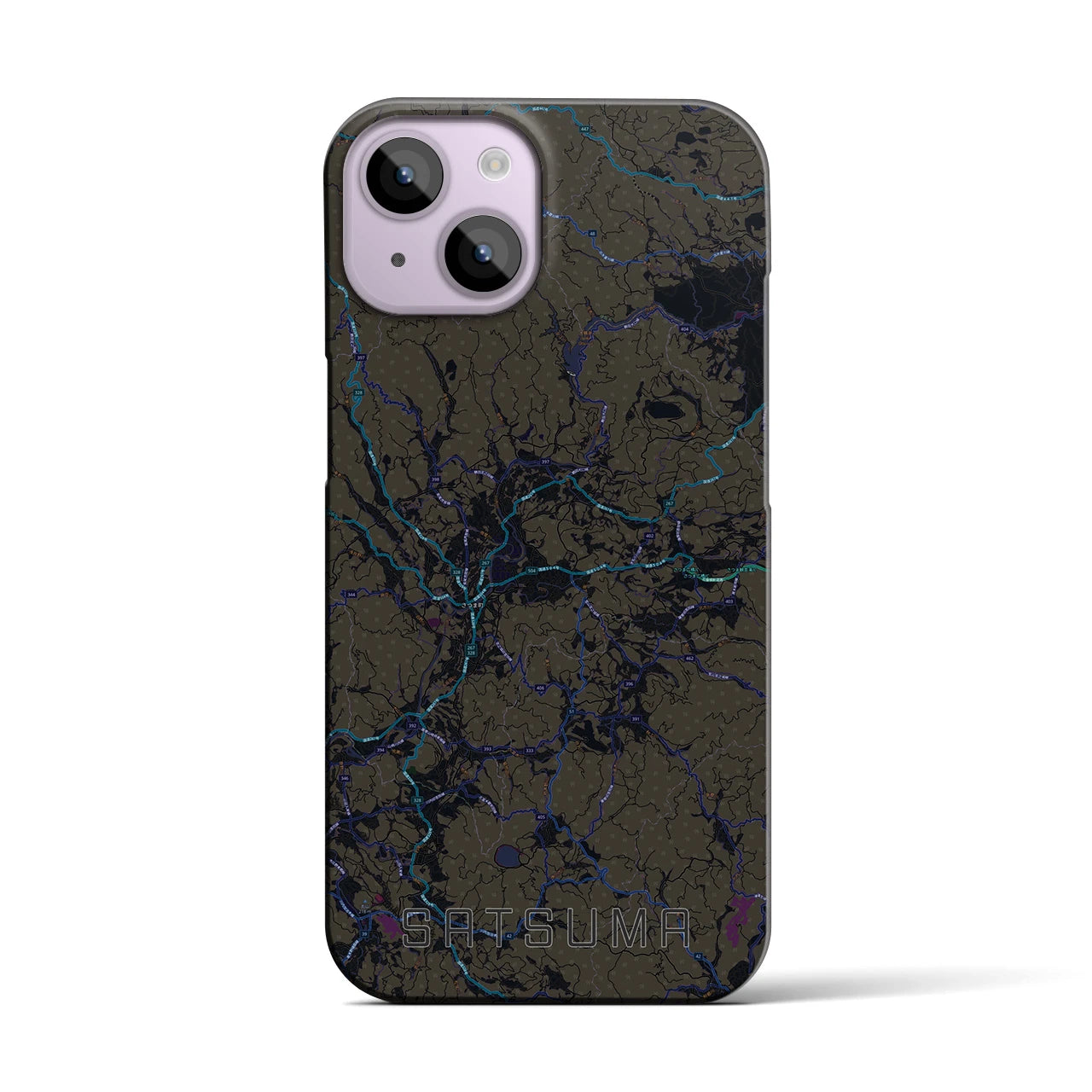 【さつま(鹿児島県)】地図柄iPhoneケース(バックカバータイプ)