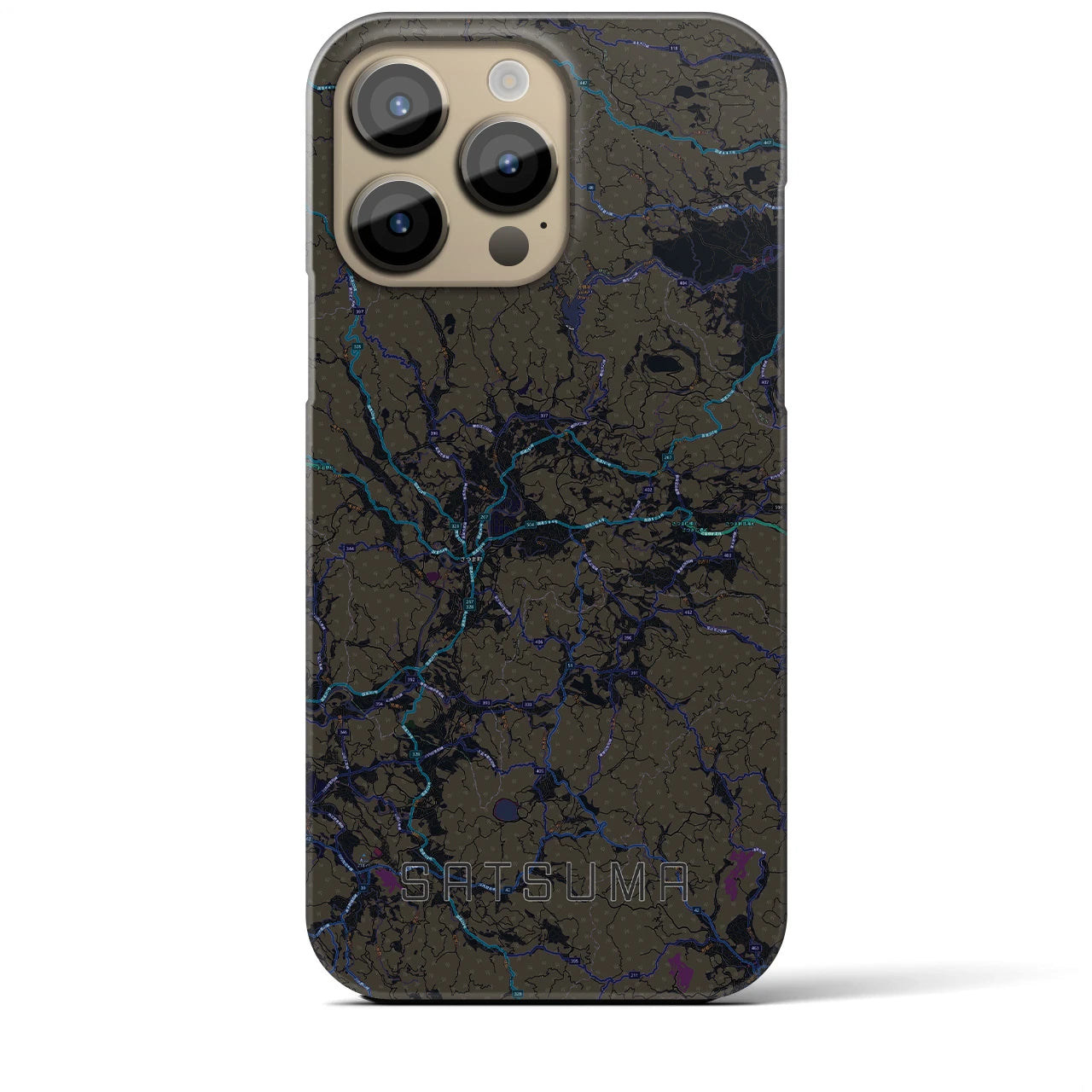 【さつま(鹿児島県)】地図柄iPhoneケース(バックカバータイプ)