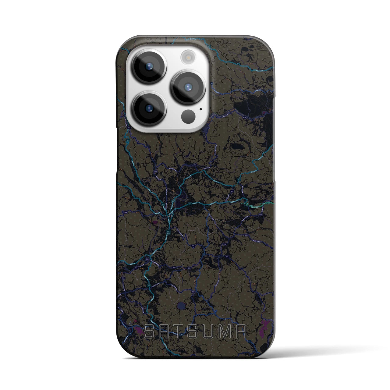 【さつま(鹿児島県)】地図柄iPhoneケース(バックカバータイプ)