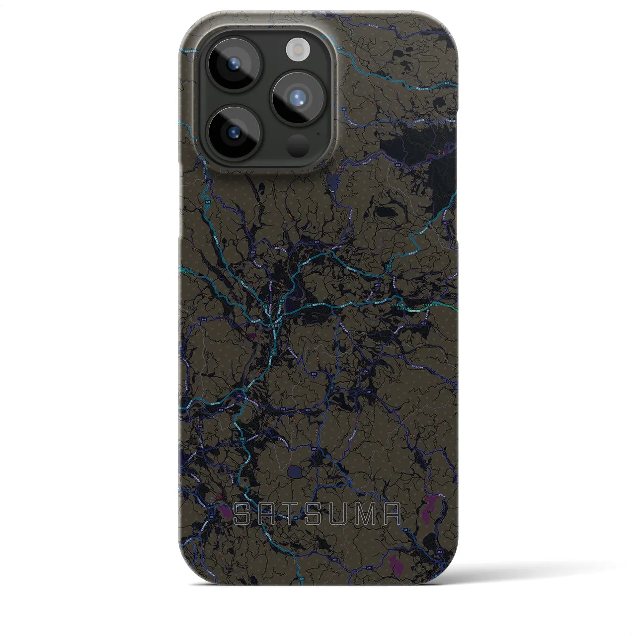 【さつま(鹿児島県)】地図柄iPhoneケース(バックカバータイプ)