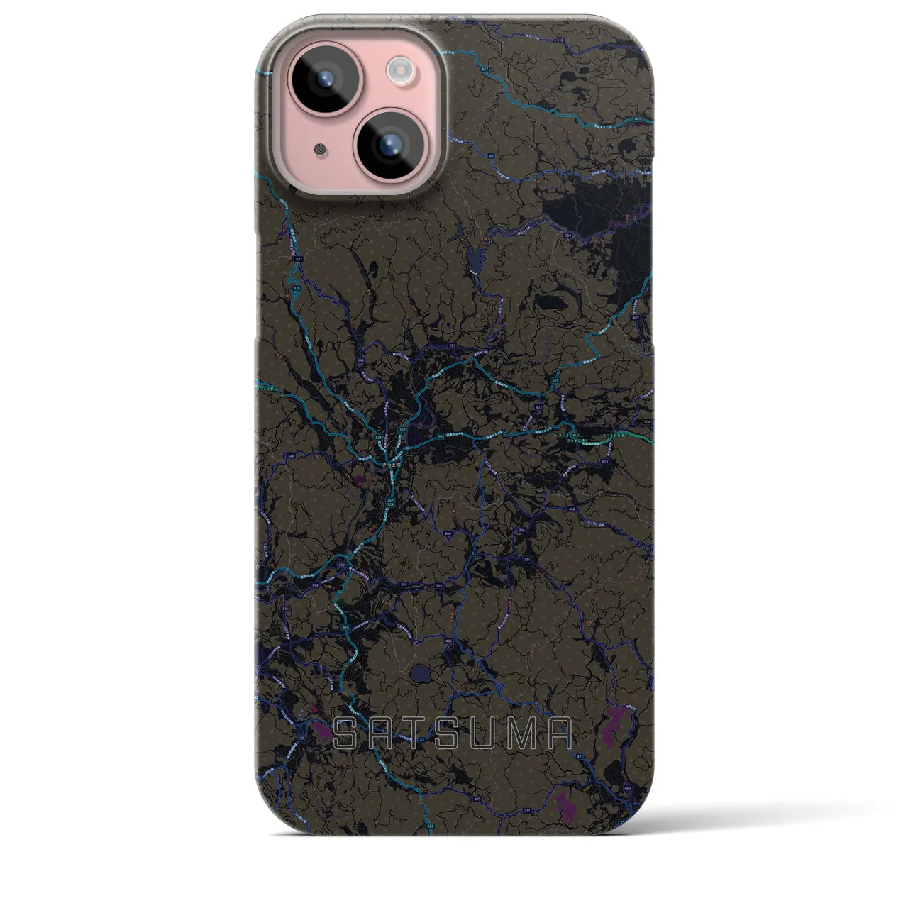 【さつま(鹿児島県)】地図柄iPhoneケース(バックカバータイプ)