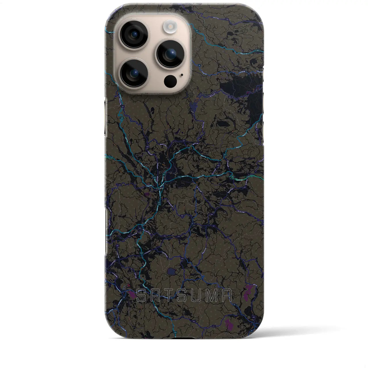 【さつま(鹿児島県)】地図柄iPhoneケース(バックカバータイプ)