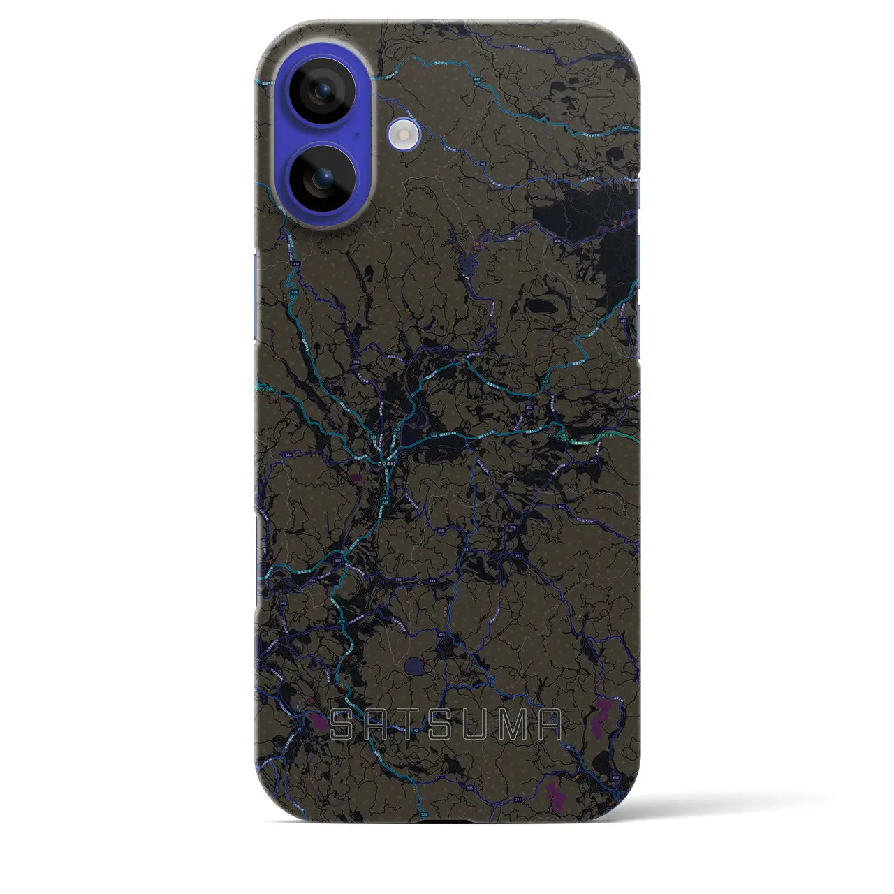 【さつま(鹿児島県)】地図柄iPhoneケース(バックカバータイプ)