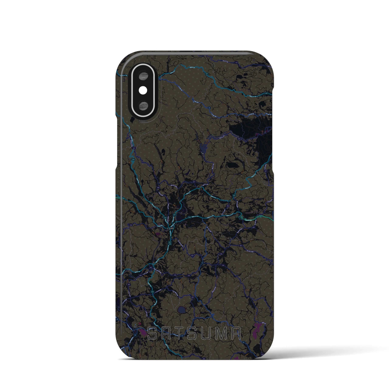 【さつま(鹿児島県)】地図柄iPhoneケース(バックカバータイプ)