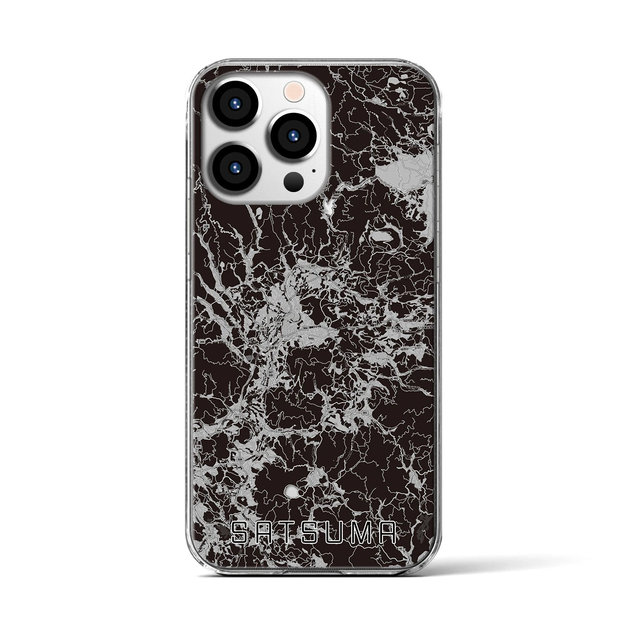 【さつま(鹿児島県)】地図柄iPhoneケース(クリアタイプ)