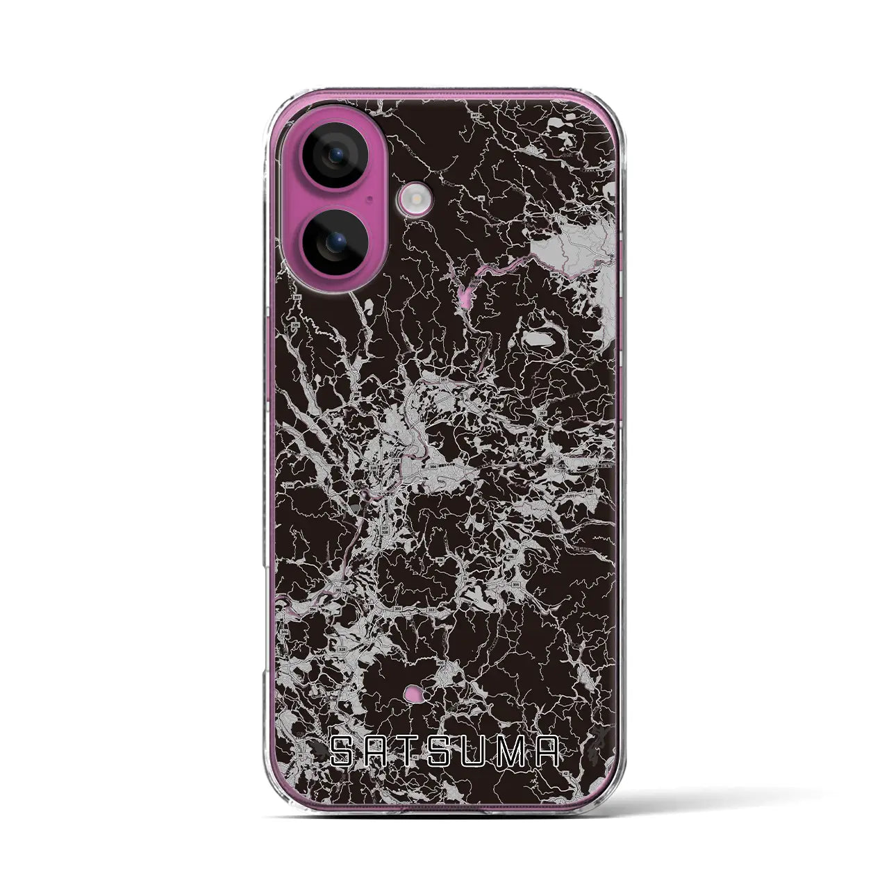 【さつま(鹿児島県)】地図柄iPhoneケース(クリアタイプ)