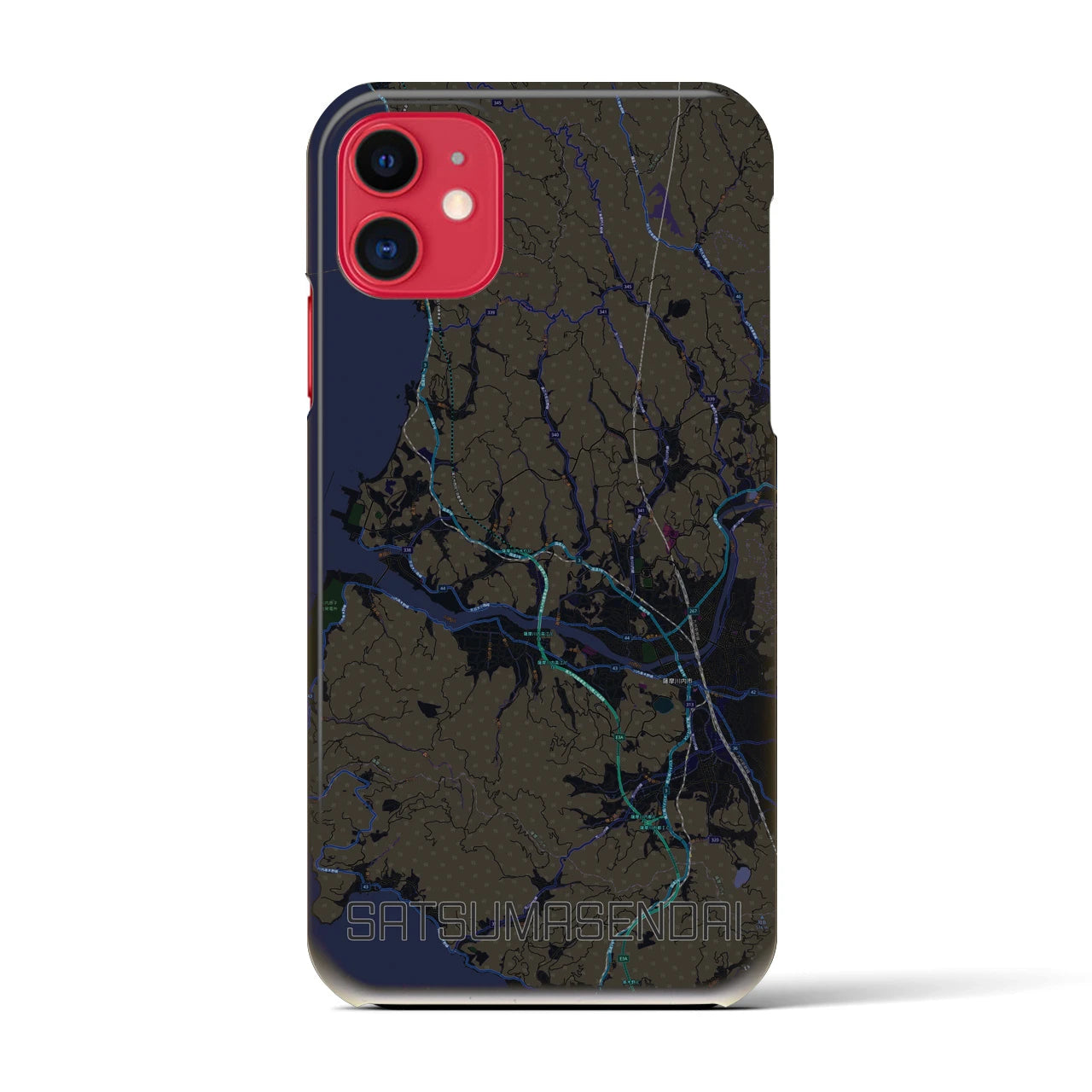 【薩摩川内(鹿児島県)】地図柄iPhoneケース(バックカバータイプ)