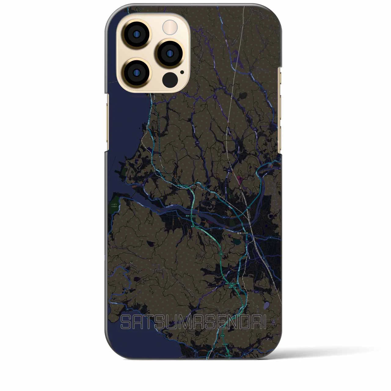 【薩摩川内(鹿児島県)】地図柄iPhoneケース(バックカバータイプ)