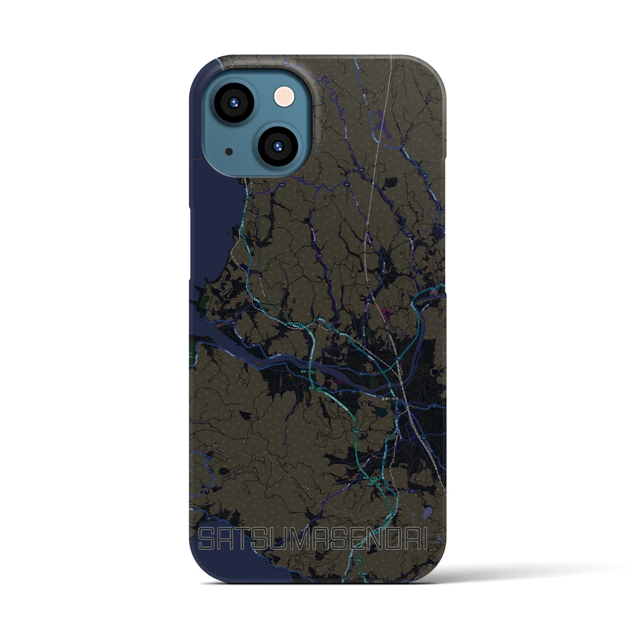 【薩摩川内(鹿児島県)】地図柄iPhoneケース(バックカバータイプ)