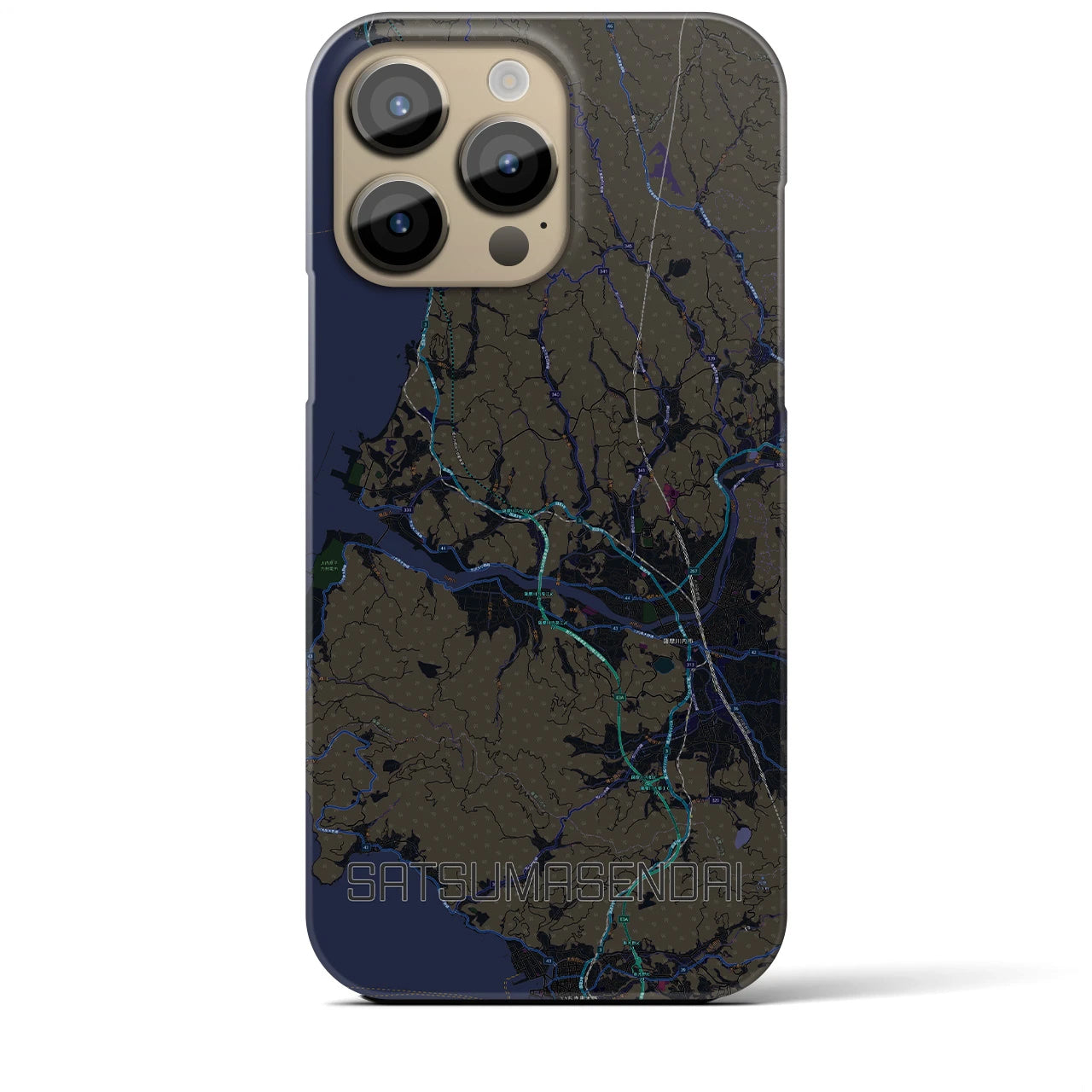 【薩摩川内(鹿児島県)】地図柄iPhoneケース(バックカバータイプ)