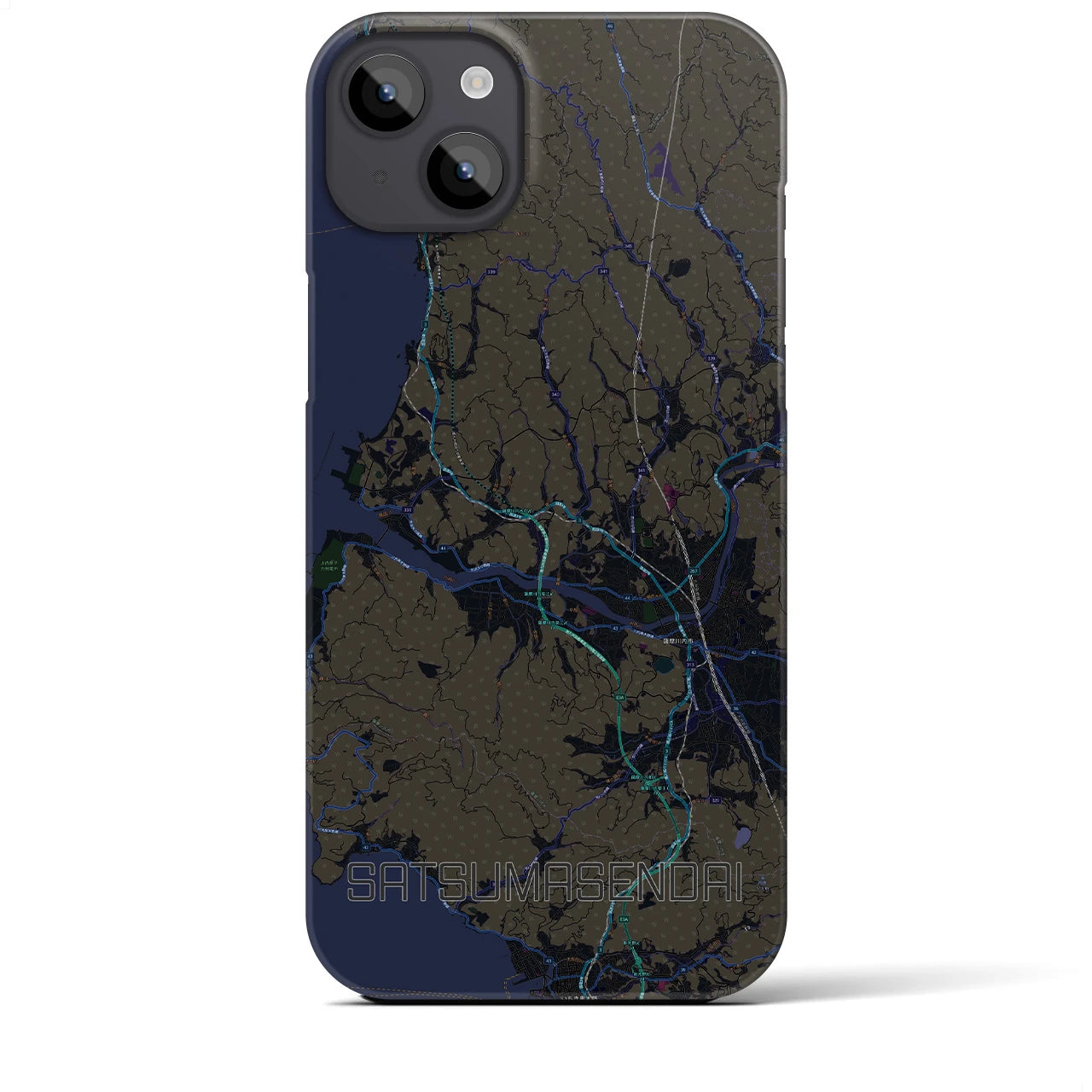 【薩摩川内(鹿児島県)】地図柄iPhoneケース(バックカバータイプ)