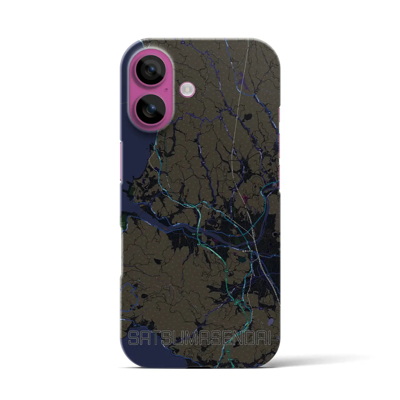 【薩摩川内(鹿児島県)】地図柄iPhoneケース(バックカバータイプ)